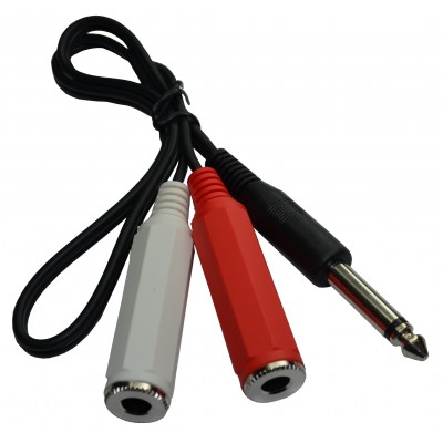 MONO Jack to Red & White Female Splitter